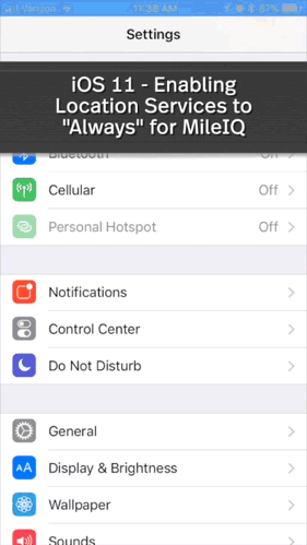 This is a gif of how to enable location services on your iOS device.