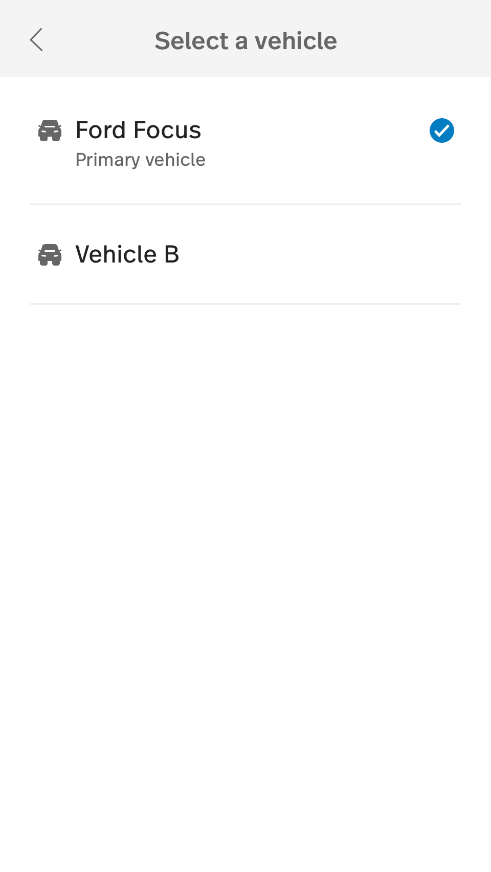 This image shows the vehicle list.